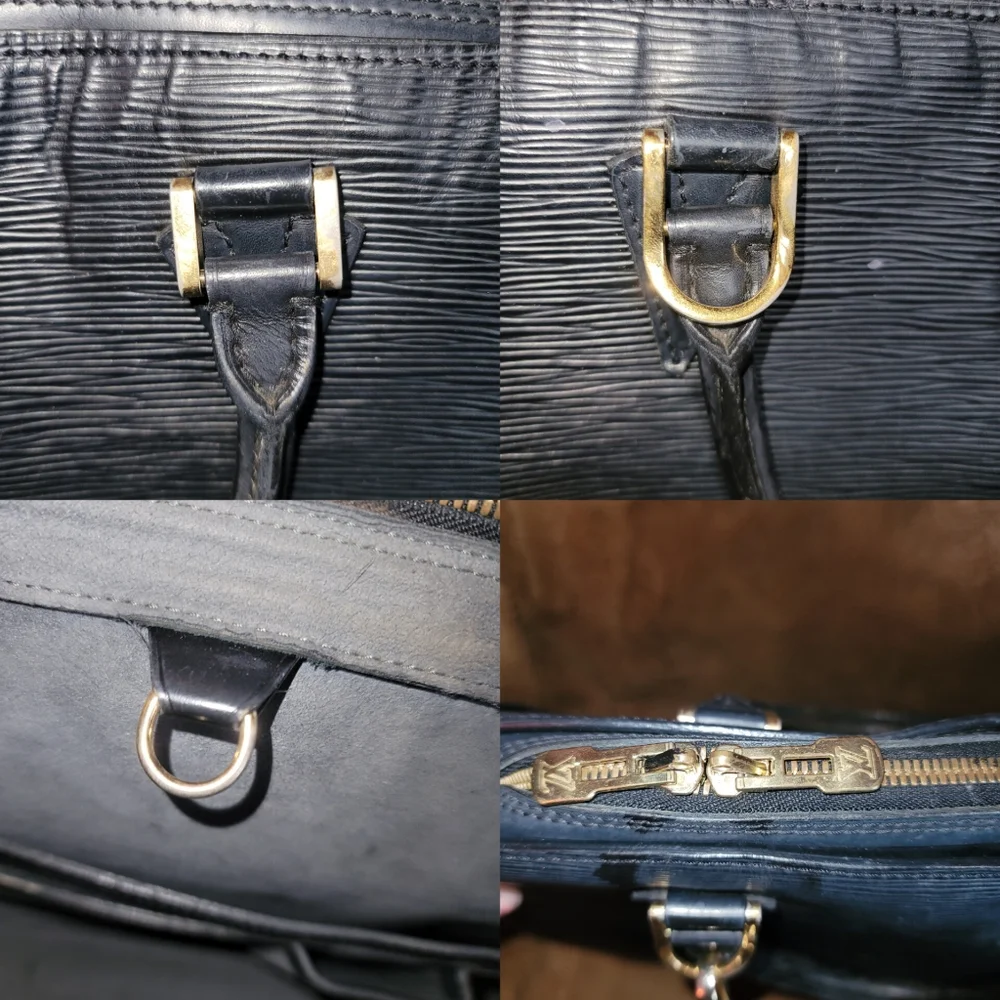 LOUIS VUITTON Epi Sorbonne School Business Laptop Briefcase Black AUTH…